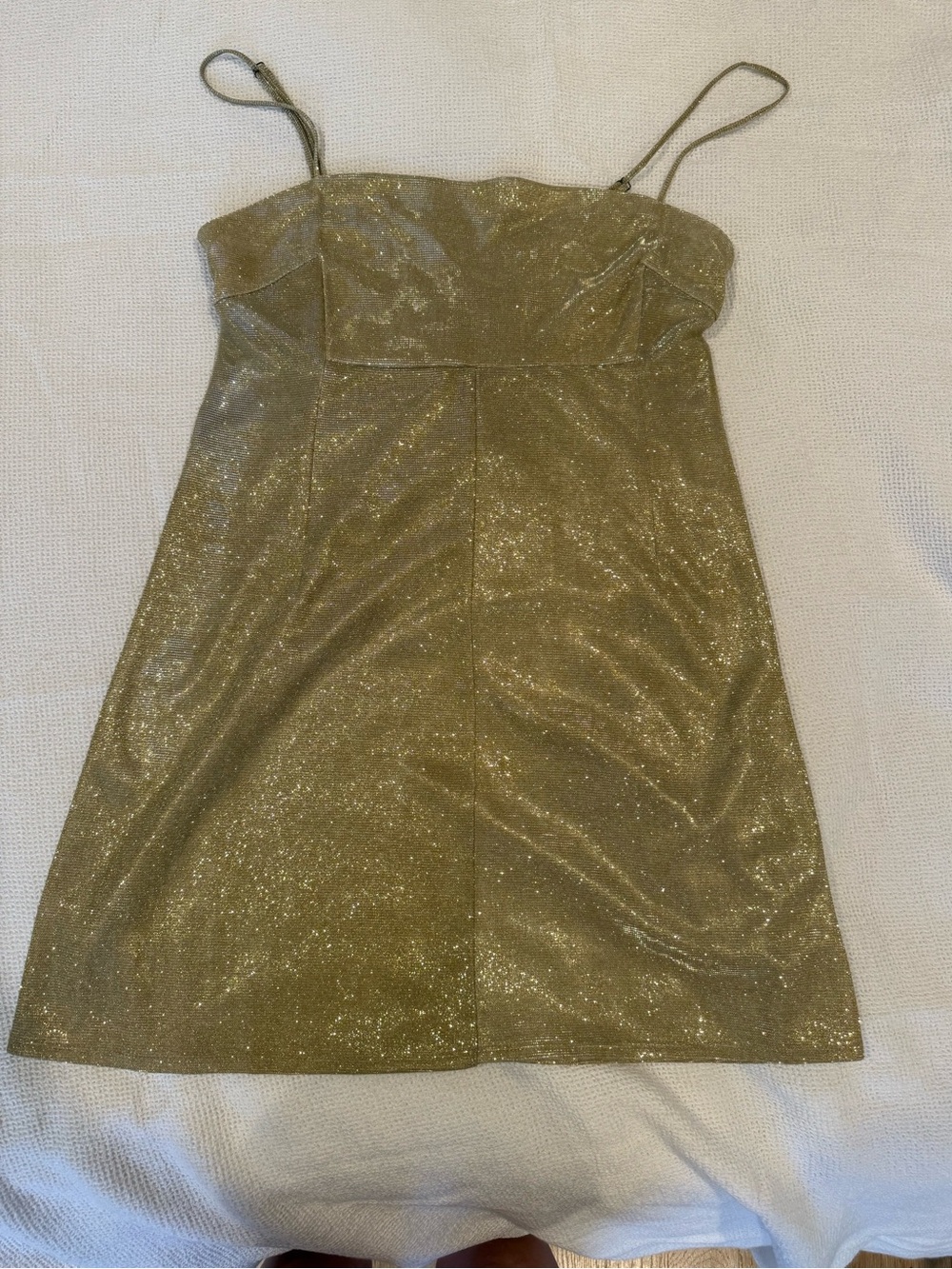 Urban Outfitters Sparkly Gold Mini Dress